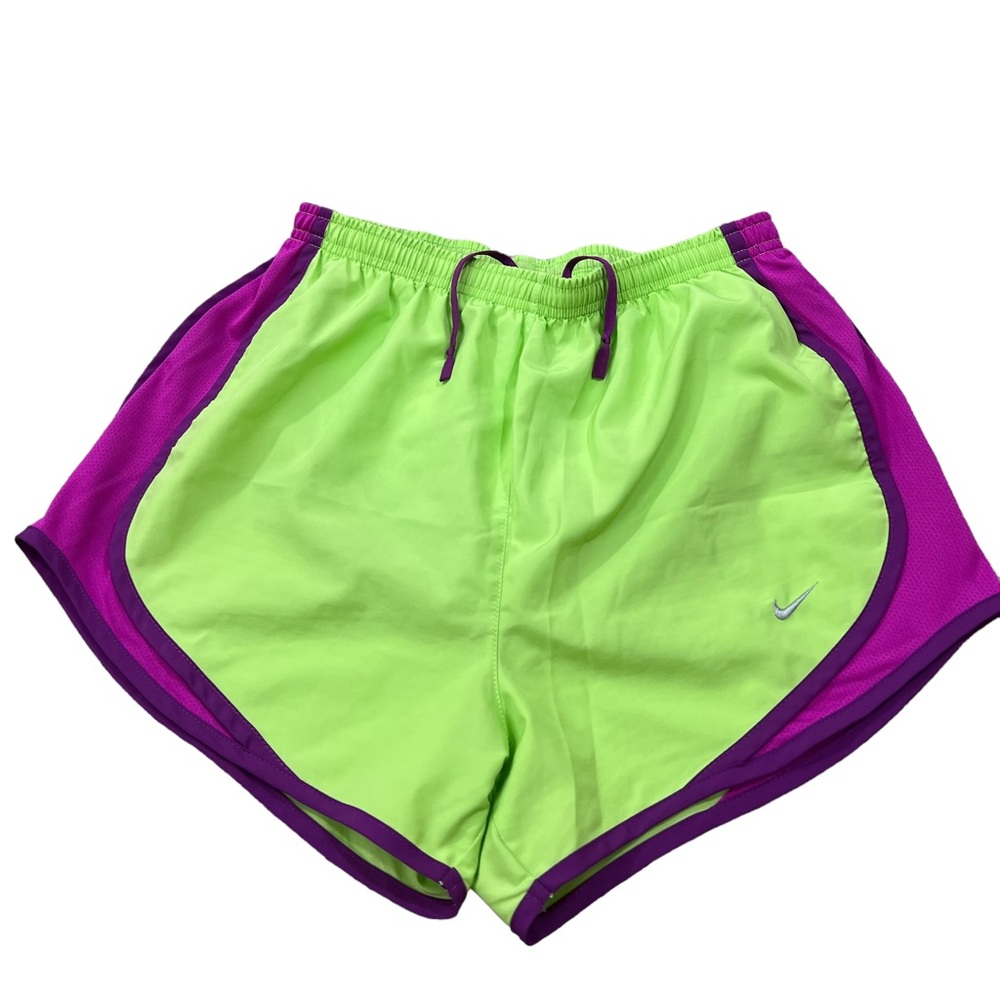 Nike Dri Fit 10K Running Shorts Lined Neon Green 624278-342 Women’s Size Small